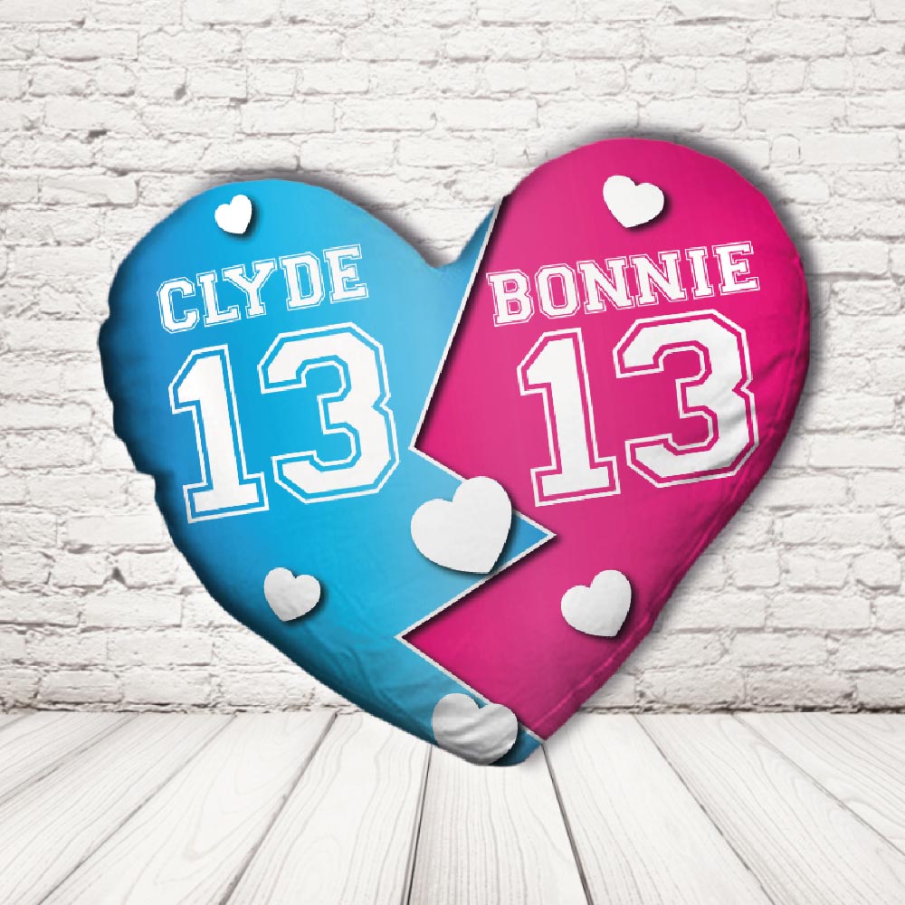 BONNIE E CLYDE NUMERO CUSCINO CUORE