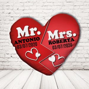 MR AND MRS NOMI E DATA CUSCINO CUORE