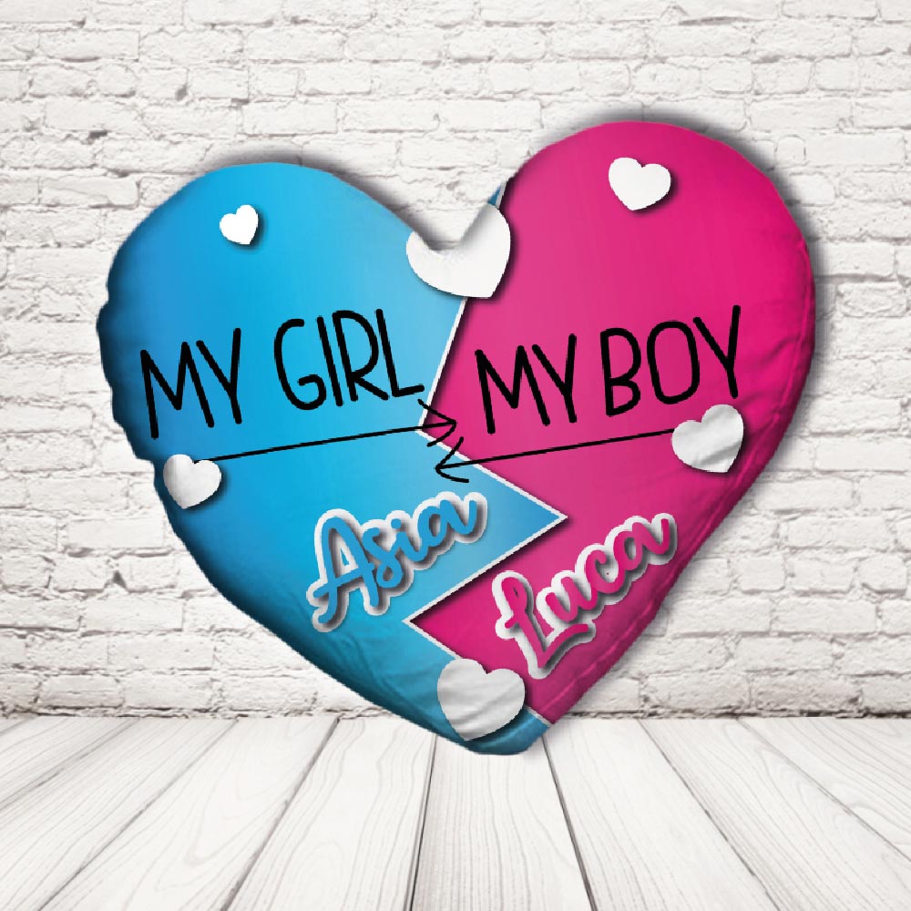 MY GIRL AND MY BOY CUSCINO CUORE