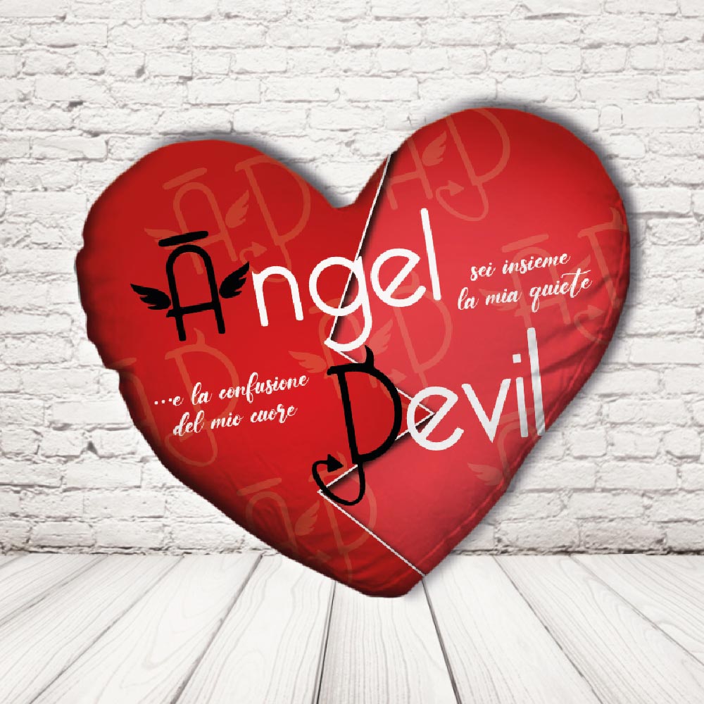 ANGEL E DEVIL CUSCINO CUORE