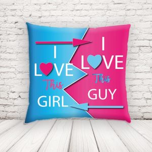 LOVE THIS GUY/GIRL CUSCINO QUADRATO