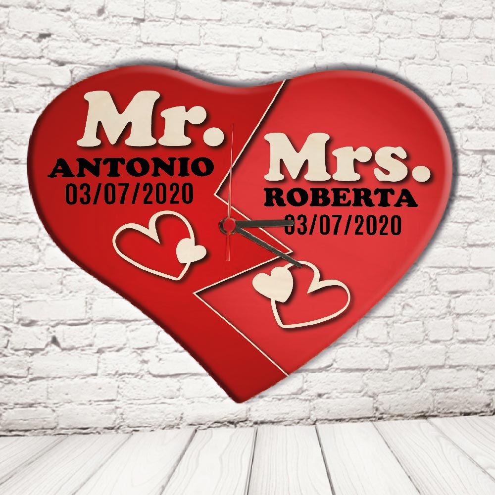 OROLOGIO CUORE''MR AND MRS DATA''