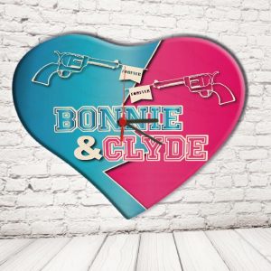 OROLOGIO CUORE ''BONNIE E CLYDE PISTOLE''
