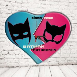 OROLOGIO CUORE ''BAT AND CAT''