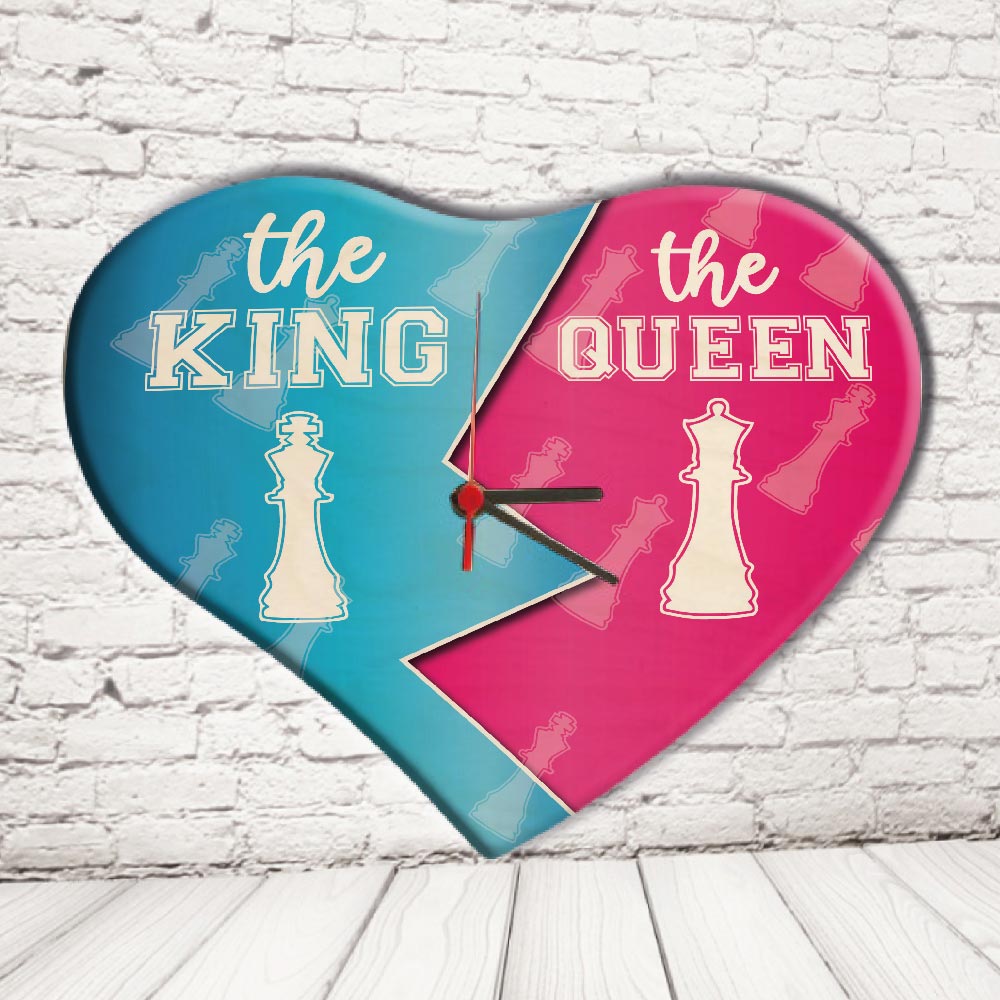 OROLOGIO CUORE ''KING AND QUEEN SCACCHI''