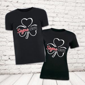 COPPIA T-SHIRT ''SOGNA SEMPRE'' NERE