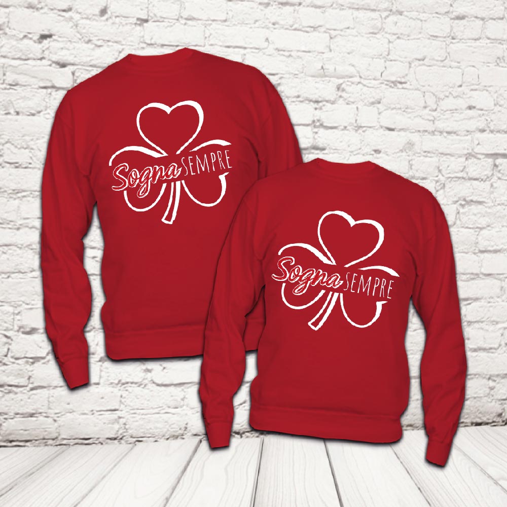 COPPIA FELPE ''SOGNA SEMPRE'' ROSSE