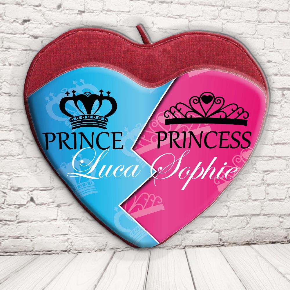 CUSCINO PORTA OGGETTI ''PRINCE AND PRINCESS CORONA''
