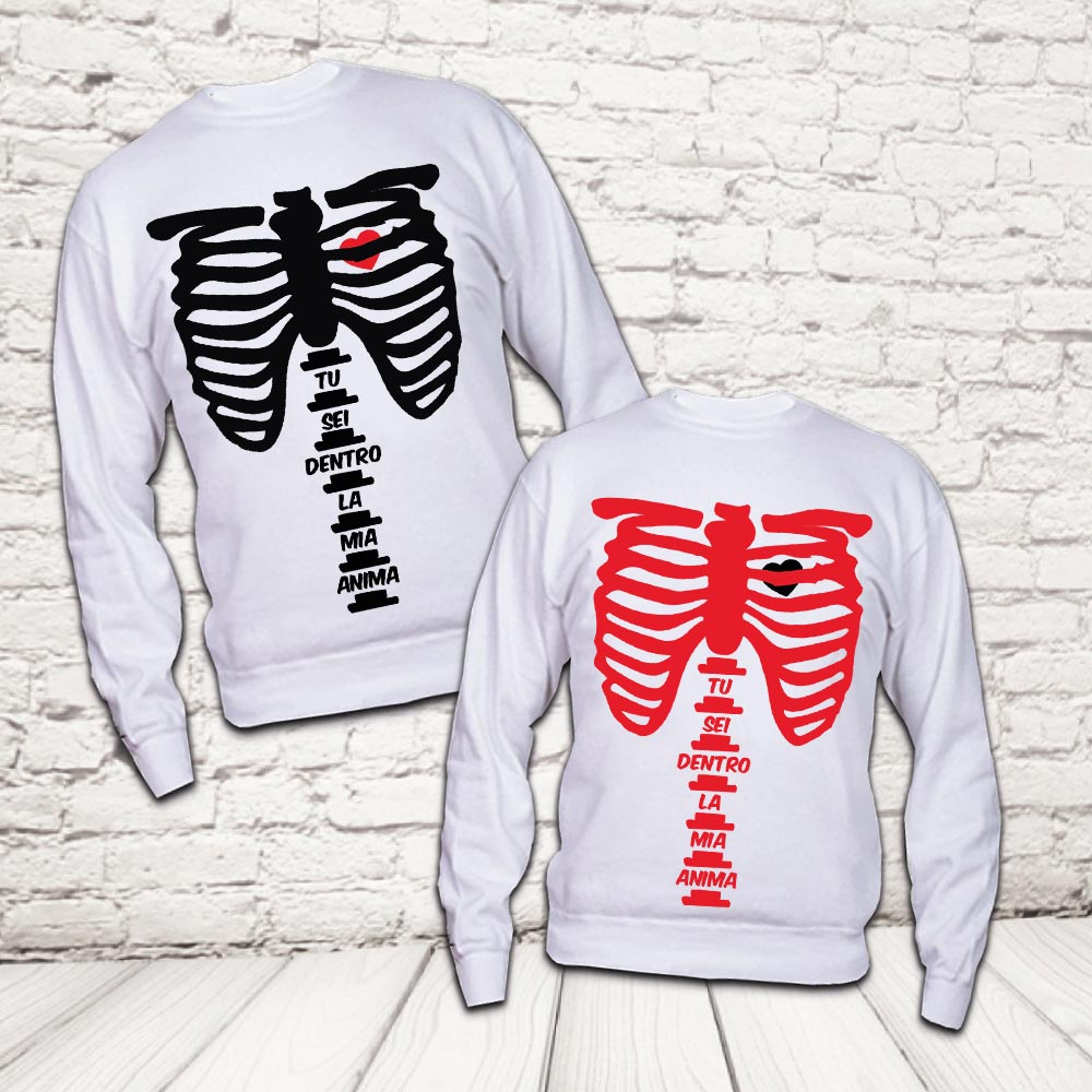 COPPIA FELPE ''DENTRO L'ANIMA'' BIANCHE