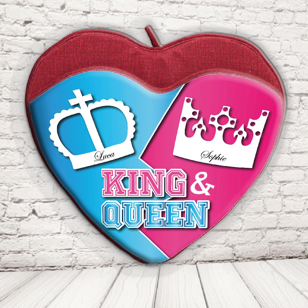 CUSCINO PORTA OGGETTI ''KING AN DQUEEN CORONE''