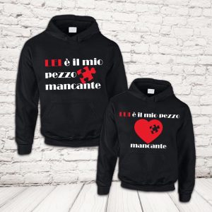 COPPIA FELPE ''PEZZO MANCANTE'' NERE