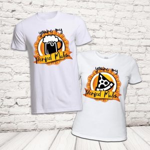 COPPIA T-SHIRT ''PERFECT MATCH'' BIANCHE