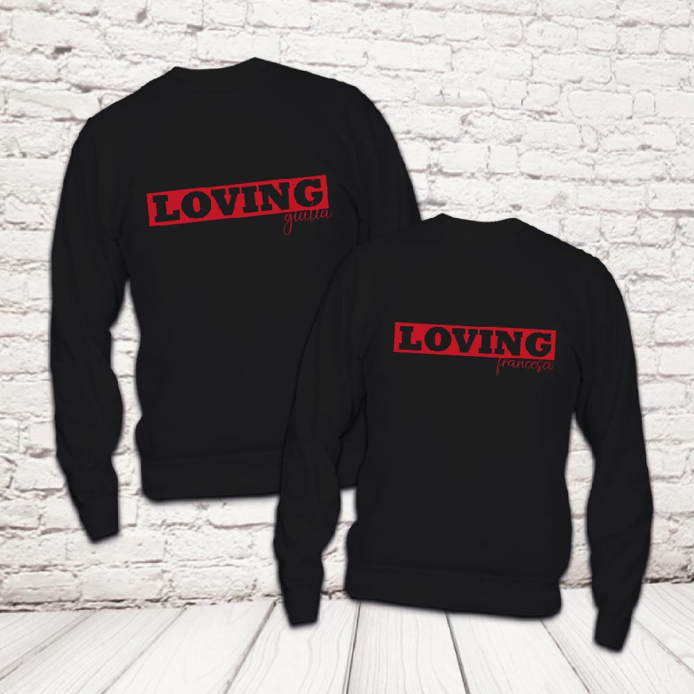 COPPIA FELPE ''LOVING'' NERE