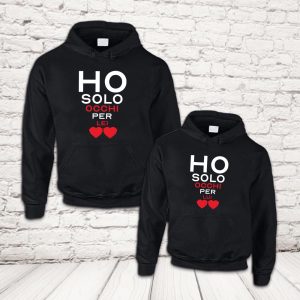 COPPIA FELPE ''OCCHI SOLO PER TE'' NERE