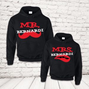 COPPIA FELPE ''MR AND MRS BAFFI'' NERE