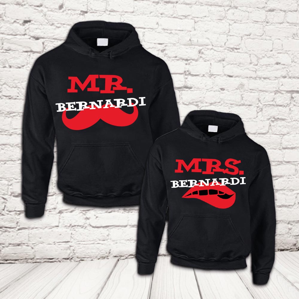 COPPIA FELPE ''MR AND MRS BAFFI'' NERE