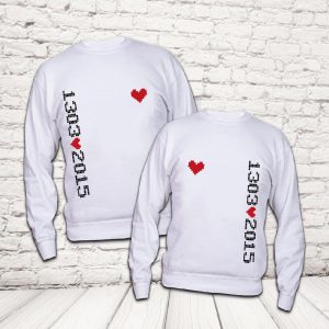 COPPIA FELPE ''PIXEL DATA'' BIANCA