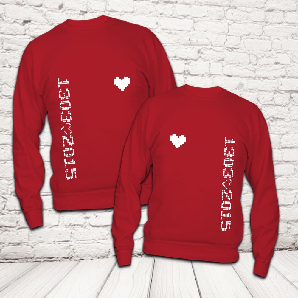 COPPIA FELPE ''PIXEL DATA'' ROSSA