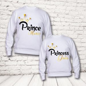 COPPIA FELPE ''PRINCE AND PRINCESS'' BIANCHE