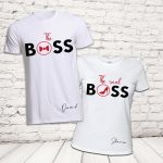 COPPIA T-SHIRT ''BOSS AND REAL BOSS'' BIANCHE