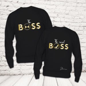 COPPIA FELPE ''BOSS AND REAL BOSS'' NERE