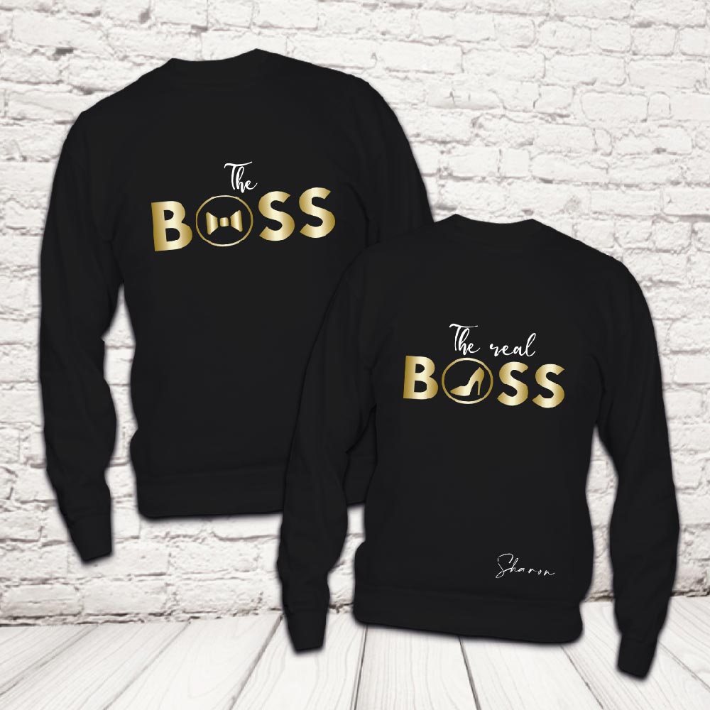 COPPIA FELPE ''BOSS AND REAL BOSS'' NERE