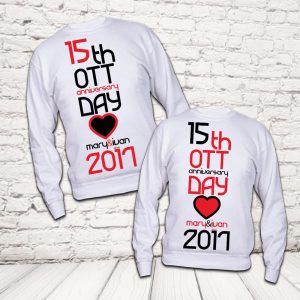 COPPIA FELPE ''LOVE ANNIVERSARIO'' BIANCHE