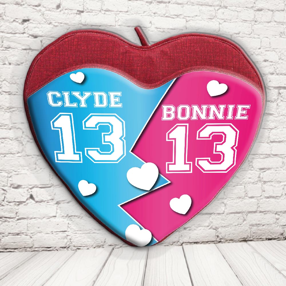 CUSCINO PORTA OGGETTI ''BONNIE AND CLYDE NUMERO''