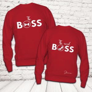 COPPIA FELPE ''BOSS AND REAL BOSS'' ROSSE