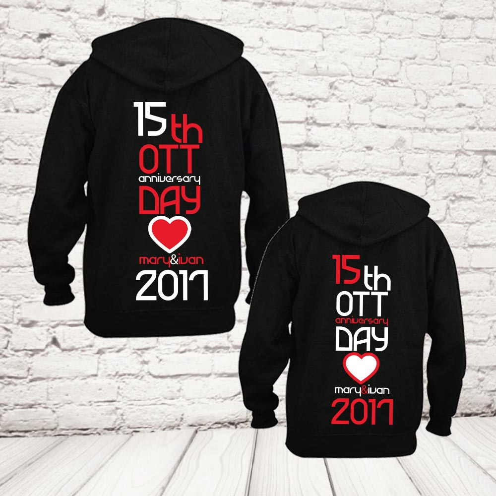 COPPIA FELPE ''LOVE ANNIVERSARIO'' NERE