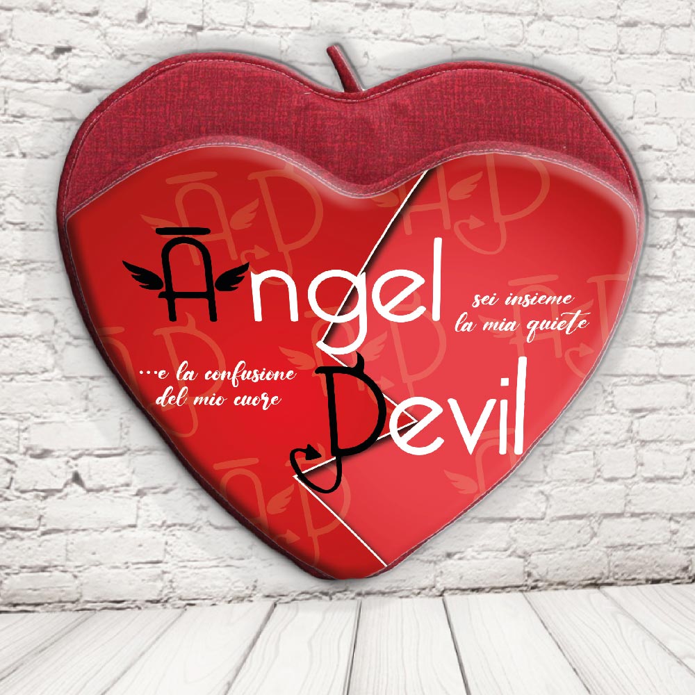 CUSCINO PORTA OGGETTI ''Bangel e devil''