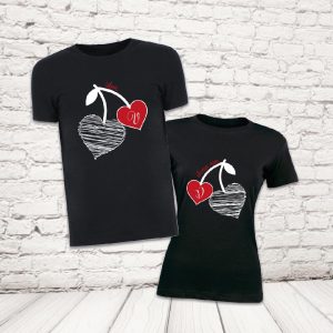 COPPIA T-SHIRT ''ALWAYS MINE'' NERE