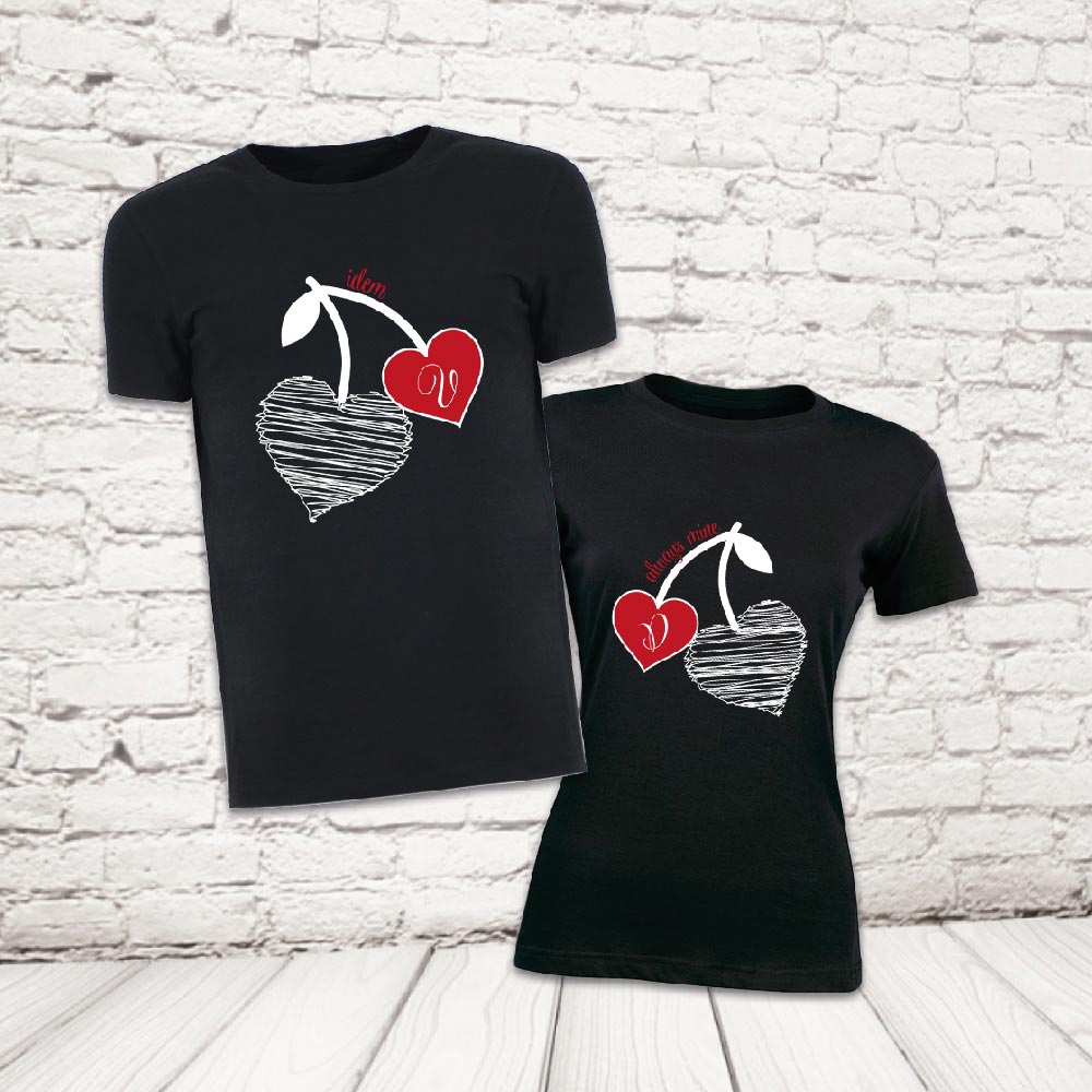 COPPIA T-SHIRT ''ALWAYS MINE'' NERE