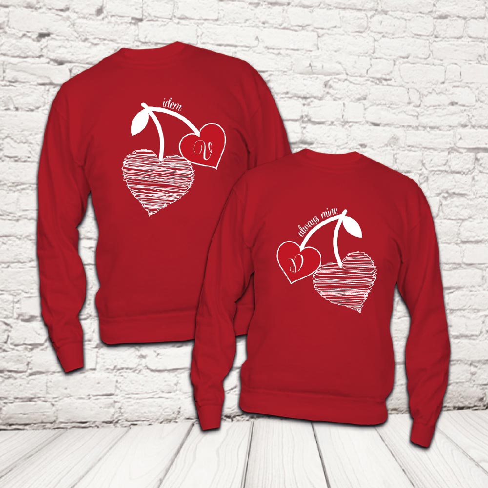 COPPIA FELPE ''ALWAYS MINE'' ROSSE