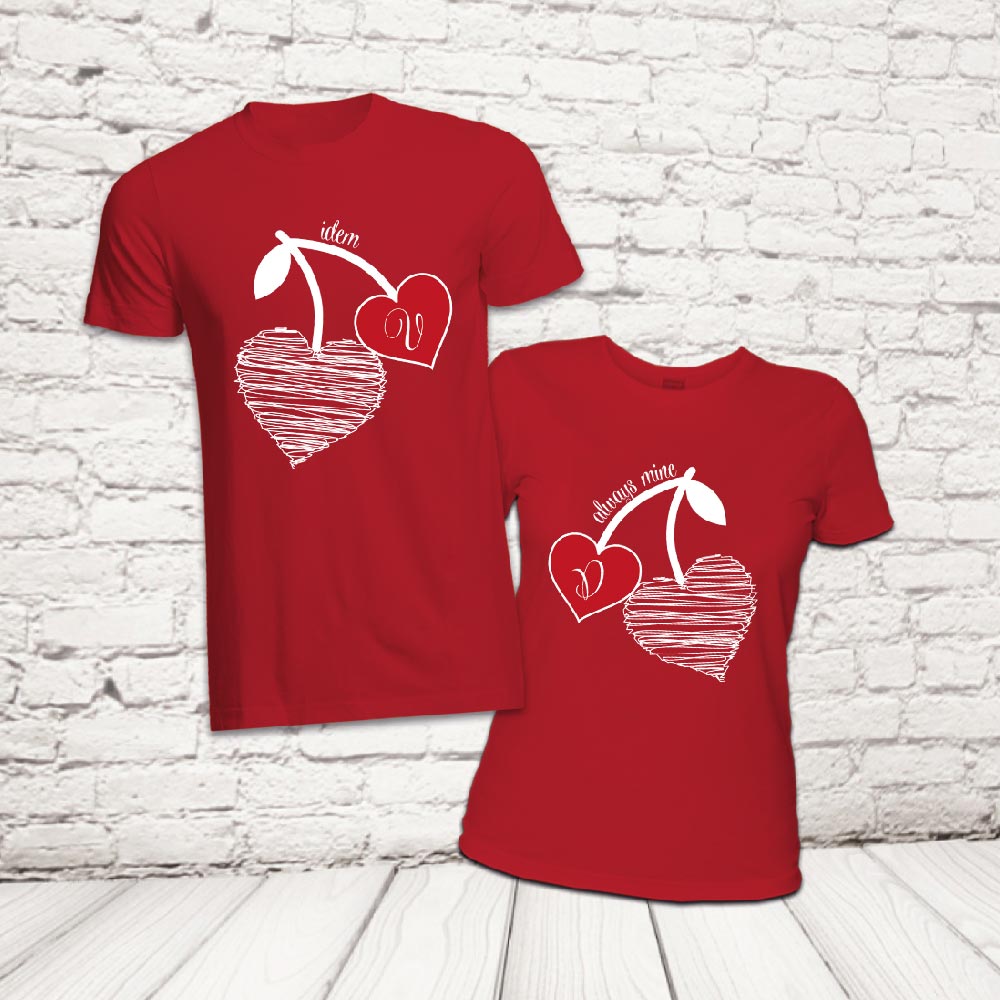 COPPIA T-SHIRT ''ALWAYS MINE'' ROSSE
