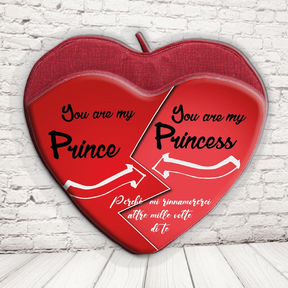 CUSCINO PORTA OGGETTI ''PRINCE AND PRINCESS FRECCIA'