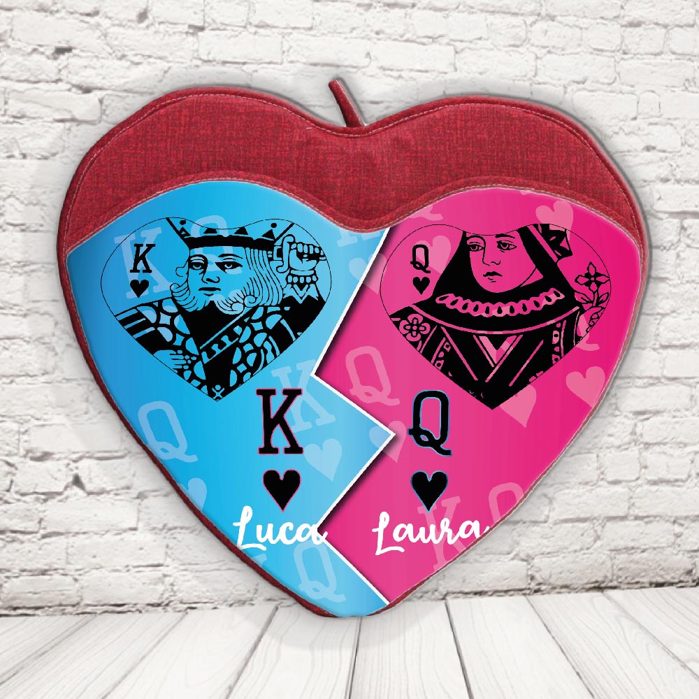 CUSCINO PORTA OGGETTI ''REGINA E RE DI CUORI''