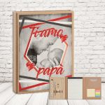 SET ECRU ''LOVE DAD CORNICE ROSSA''