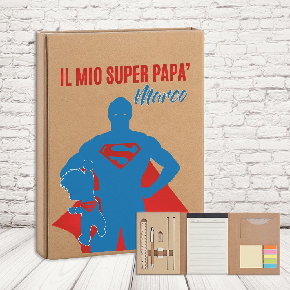 SET ECRU ''SUPER EROE DAD''