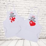 coppia grembiuli ''PEZZO MANCANTE'' BIANCHE