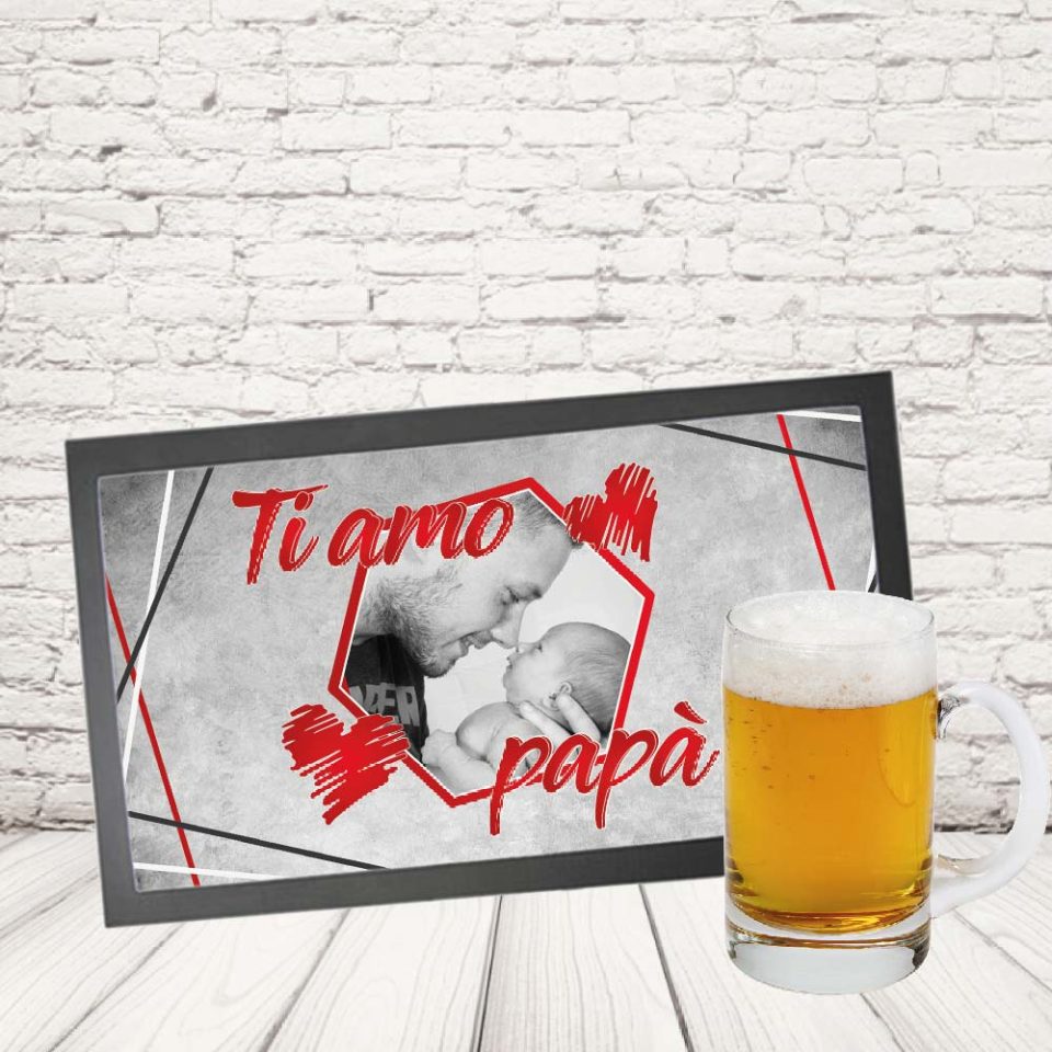 TAPPETINO BAR '' CORNICE ROSSA DAD''
