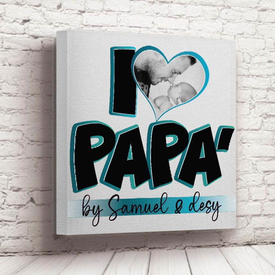 TELA ''LOVE MY DAD AZZURRO''