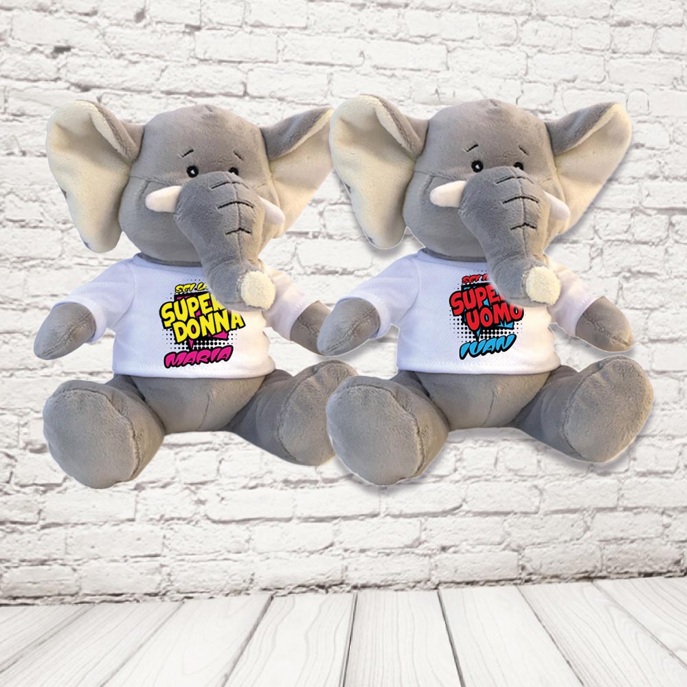 COPPIA PELUCHE '' UOMO E DONNA'' ELEFANTE