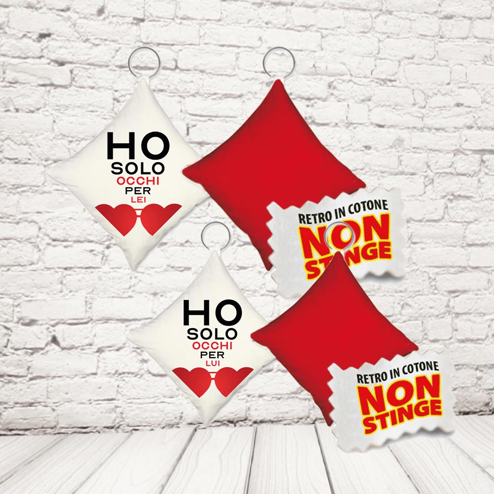 COPPIA CUSCINI MINI ''OCCHI SOLO PER TE''