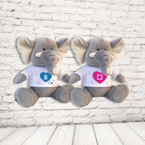 COPPIA PELUCHE ''amore ricarica'' ELEFANTE