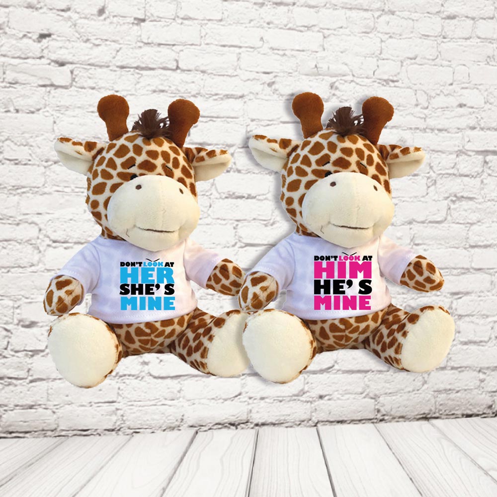 COPPIA PELUCHE ''dont look'' GIRAFFA