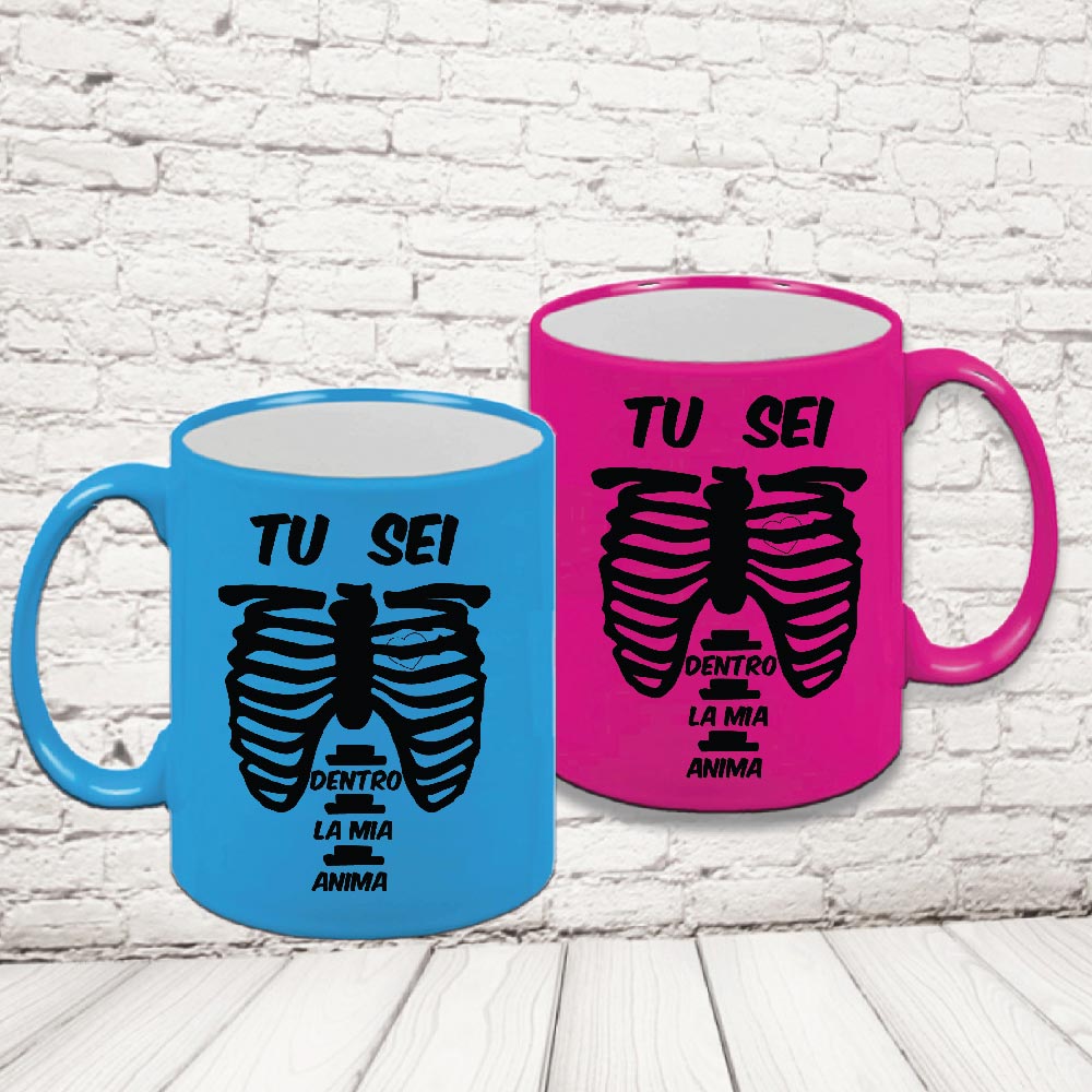 COPPIA TAZZE FLUO ''DENTRO L'ANIMA''