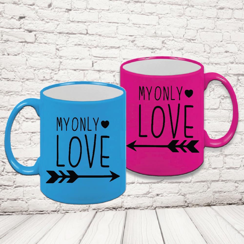 COPPIA TAZZE FLUO ''my only love''