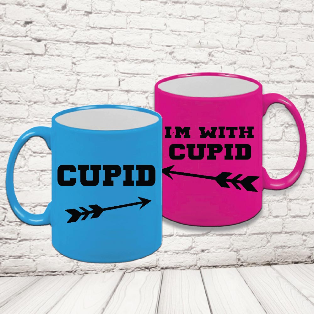 COPPIA TAZZE FLUO ''CUPID LOVERS''