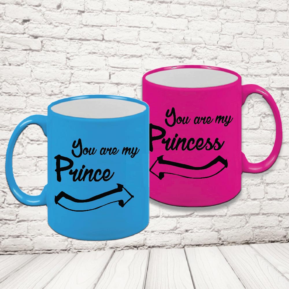 COPPIA TAZZE FLUO '' prince freccia''